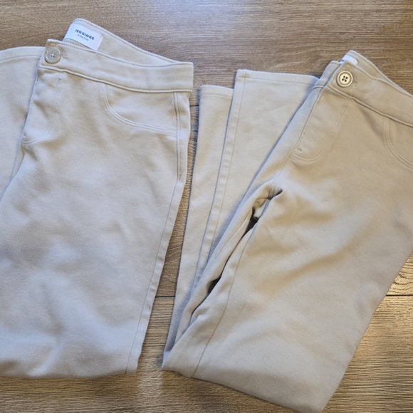 2 PAIRS OLD NAVY Girls Khaki School Uniform Ponte-Knit Jeggings Pants 12 Plus - Picture 5 of 6
